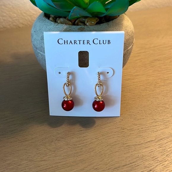 Imitation Pearl and Pavé Drop Earrings! - Picture 3 of 5